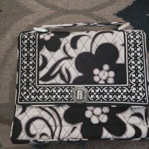 Vera Bradley Black and White Floral Cosmetic Bag